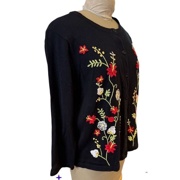 Bechamel Vintage Floral Embroidered Cardigan Sz. L - Picture 3 of 7